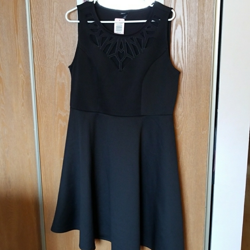 Torrid Black Mesh Cutout Scuba skater Dress